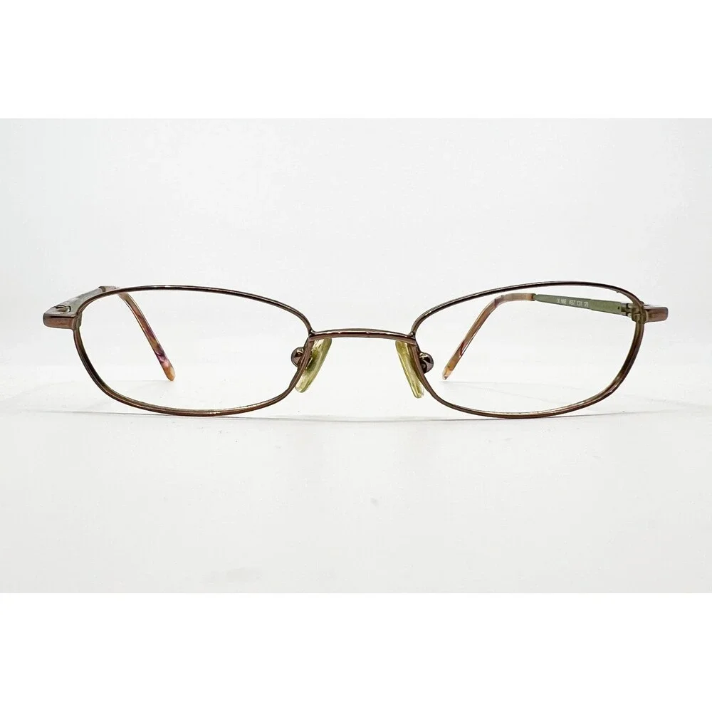 Nine West Eyeglasses Womens Brown Oval Metal Frames 48-18-135 NW517